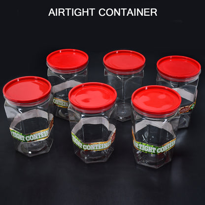 2299 Air Tight Kitchen Storage Container For Rice  Dal  Atta Bpa-free Flour  Cereals  Snacks  Stackable  Modular Round. (Approx - 1100ml Set Of 6pcs)