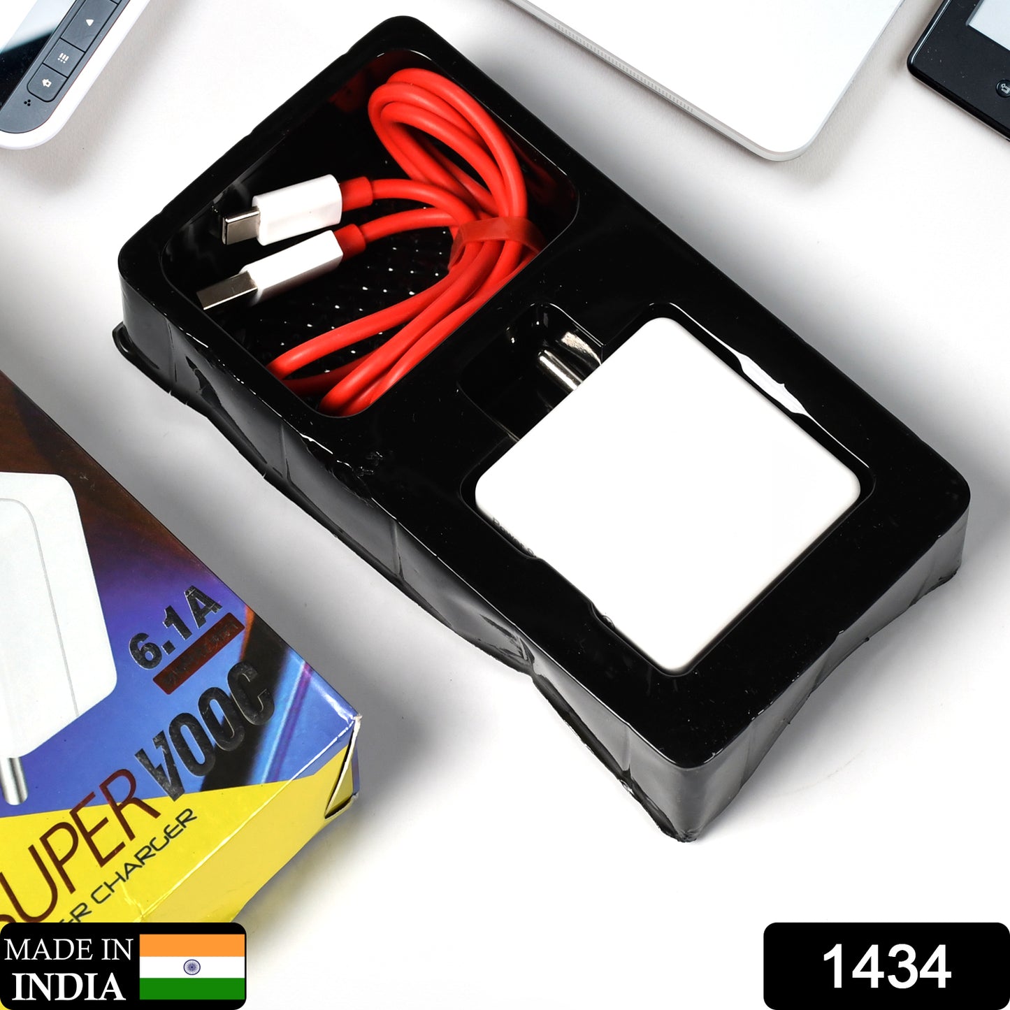 1434 Super Fast Charger With Cable For All Iphone Android Smart Phones Tablets.