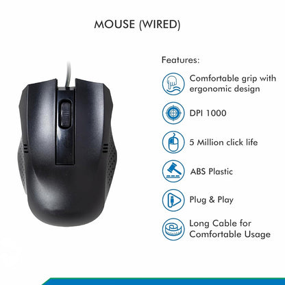 Computer  Laptop Wired Optical Mouse (1 Pc)