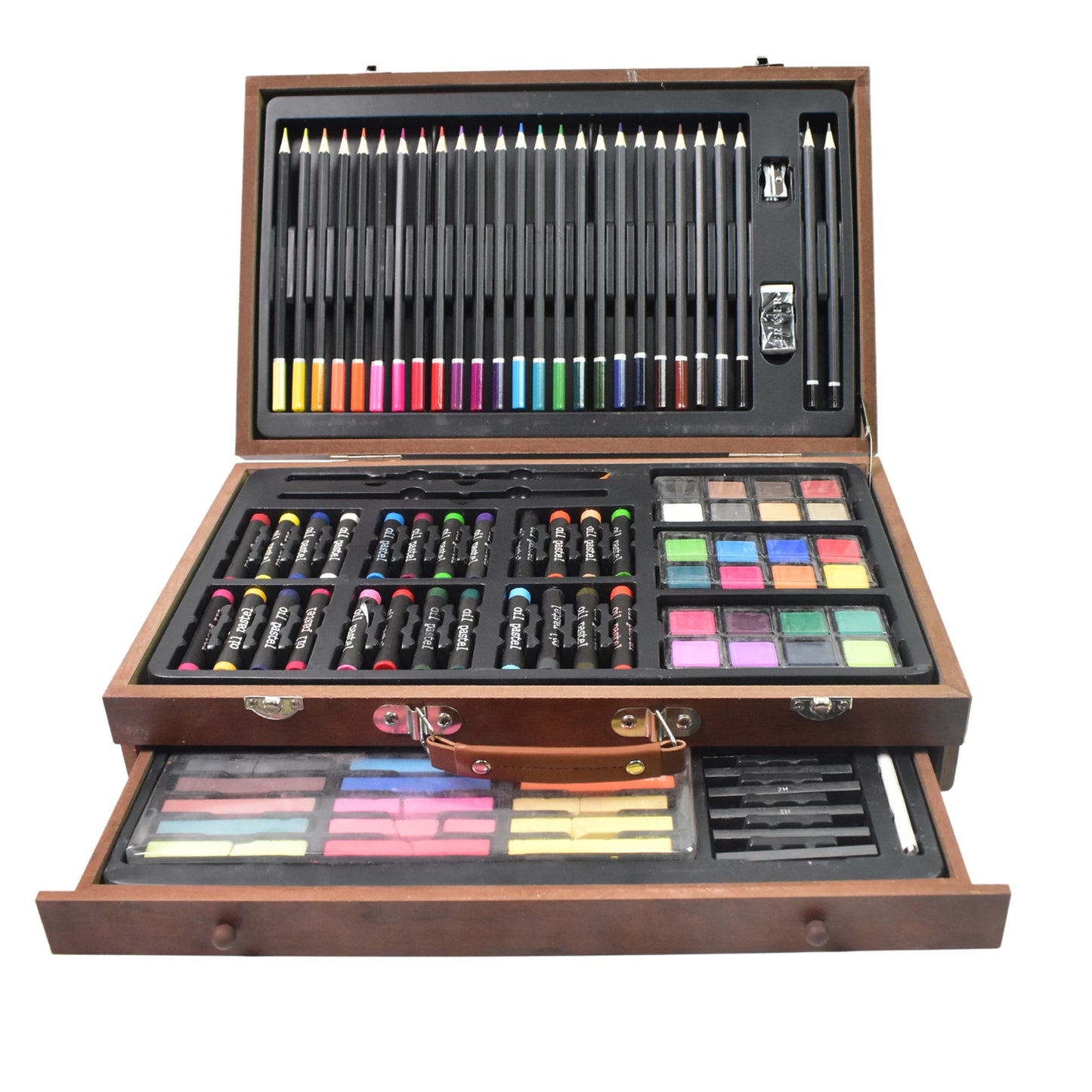 Artist Drawing  Painting Color Set Ith Wooden Case (112 Pcs Approx)