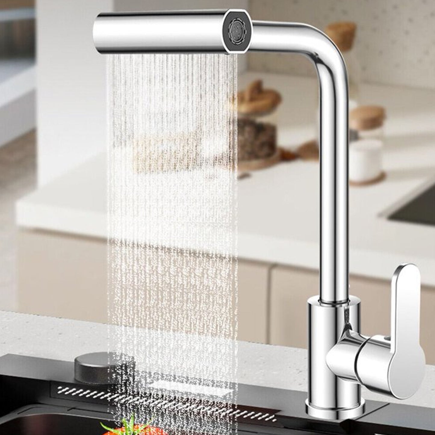 7575 Multifunction Shower Waterfall Kitchen Faucet 360 Rotation Waterfall Kitchen Faucet Touch Kitchen Faucet Faucet Extender For Kitchen Sink Swivel Waterfall Kitchen Faucet For Washing Vegetable Fruit (4 In 1 )