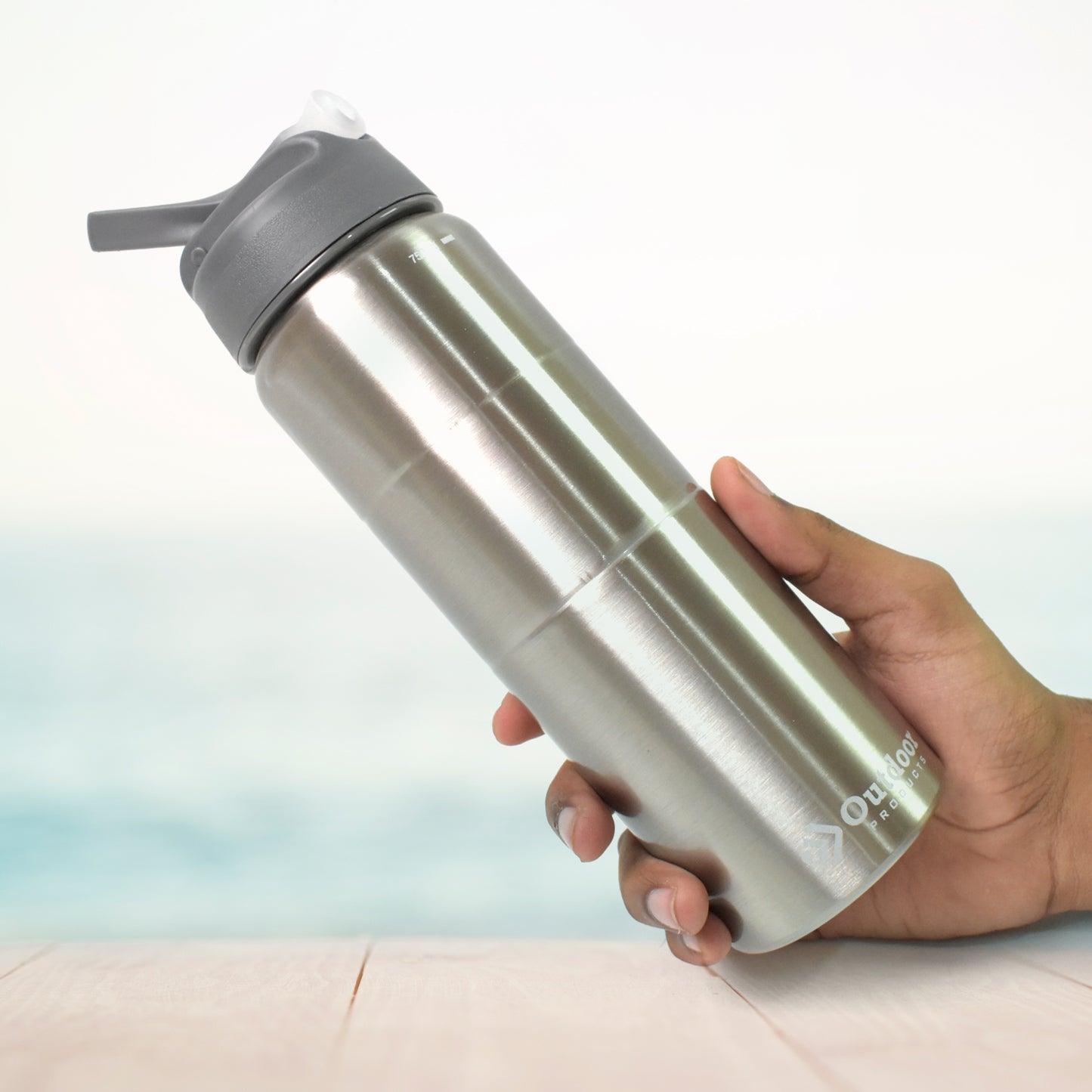 Steel Water Bottle  Fridge Water Bottle With Straw (750ml)