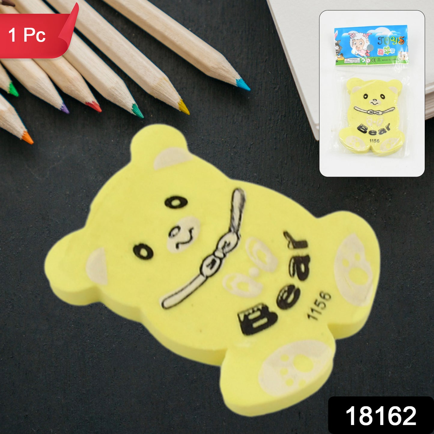 Cartoon Design Eraser (1 Pc  Mix Design)