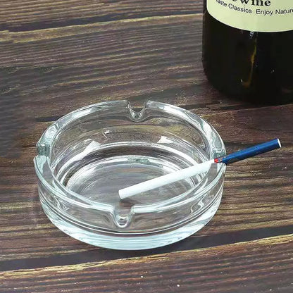 4061 Glass Classic Crystal Quality Cigar Cigarette Ashtray Round Tabletop For Home Office Indoor Outdoor Home Decor