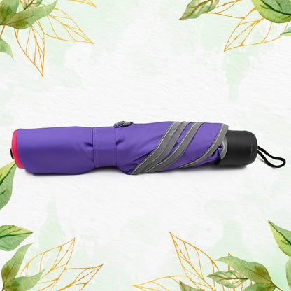 3-fold Sun Protective Solid Foldable Umbrella (1 Pc)