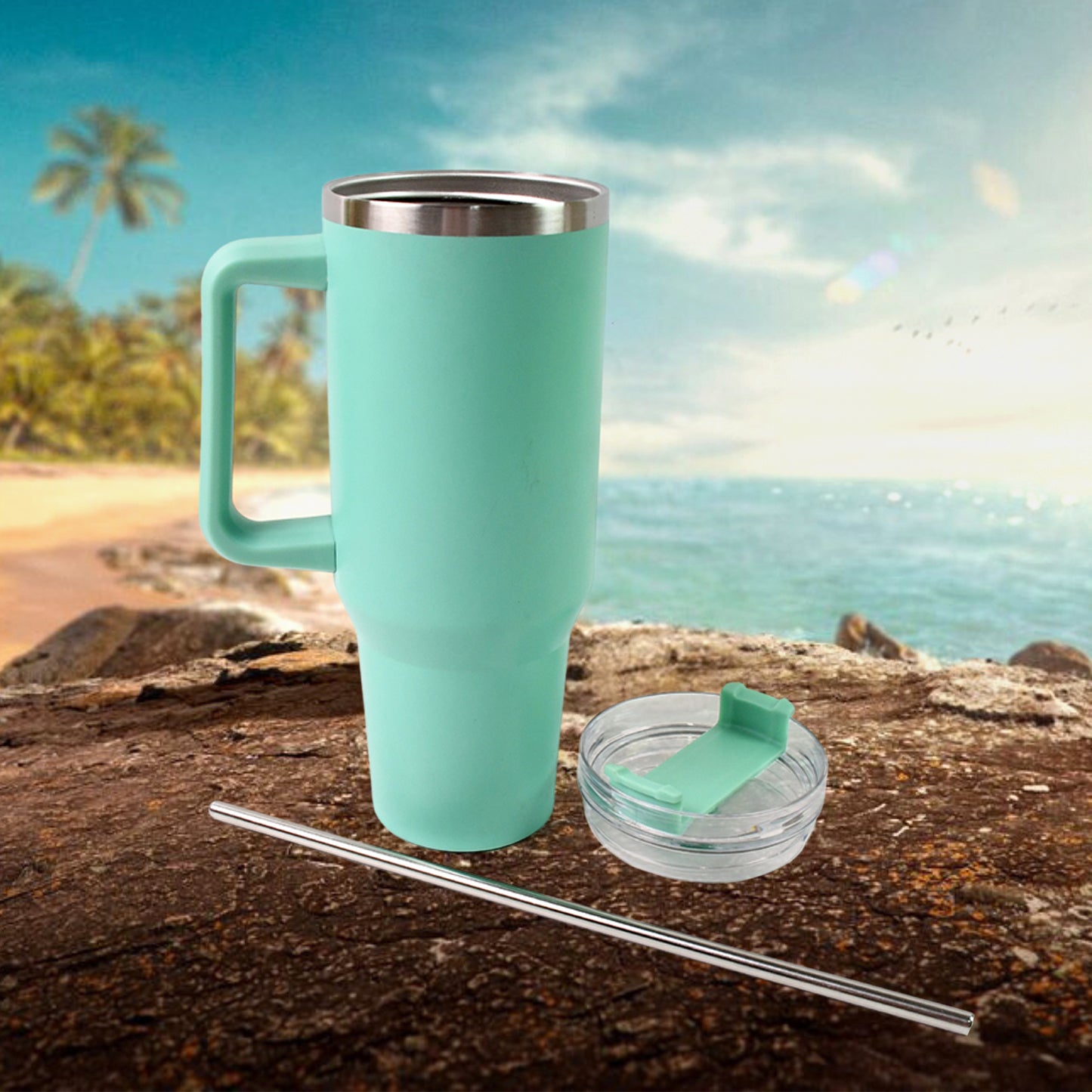 1200 Ml Insulated Tumbler With Lid And Straw Thermal Cope Beer (1200ml  1 Pc)