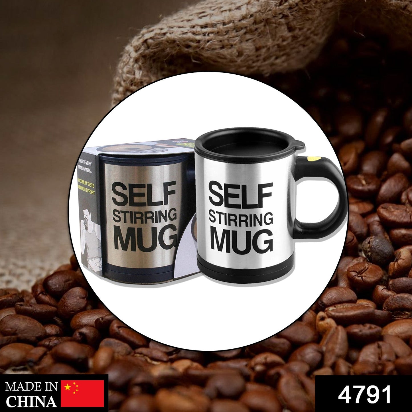 4791 Self Stirring Mug Used In All Kinds Of Household And Official Places For Serving Drinks Coffee And Types Of Beverages Etc.