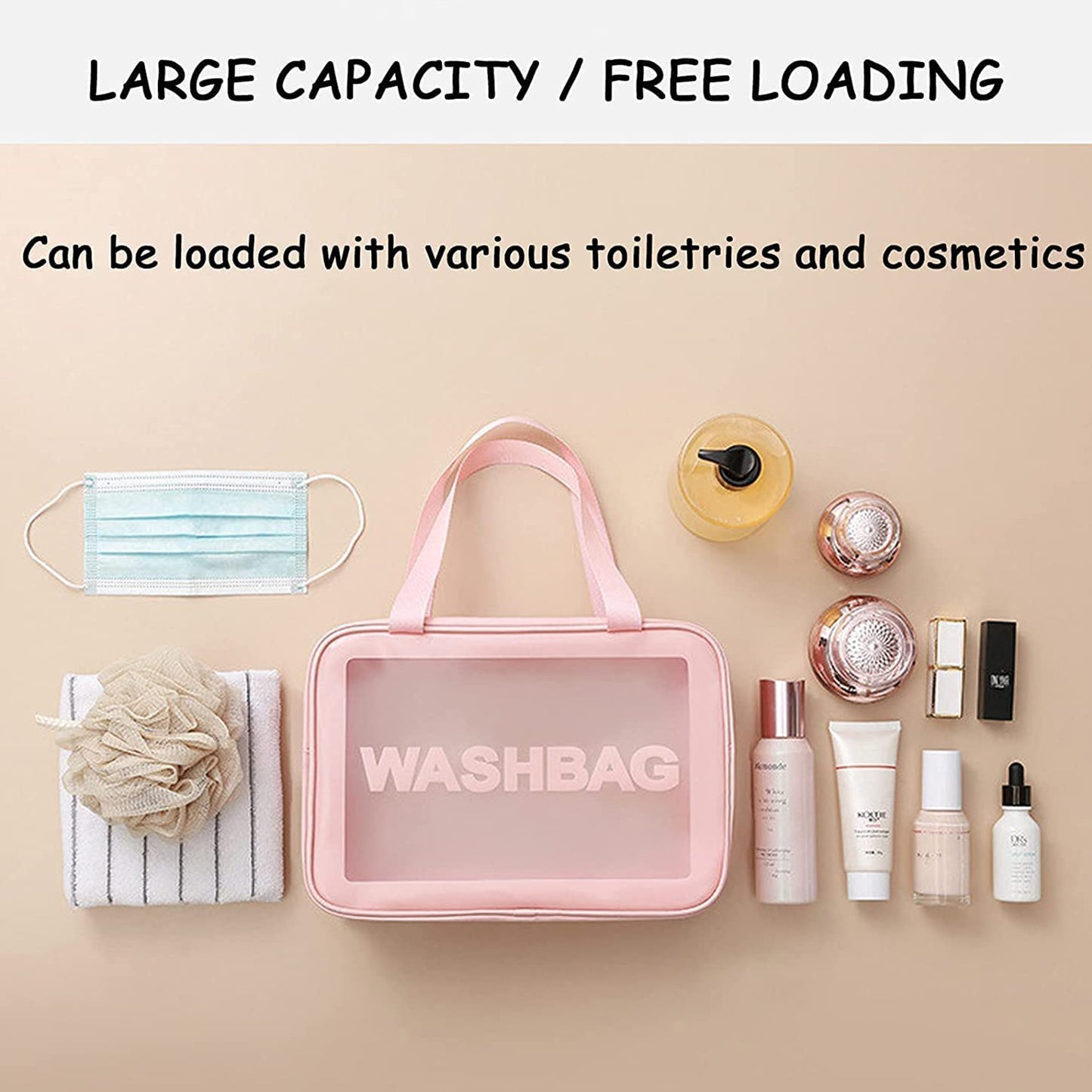 12682 Cosmetic Pouch Make Up Bag For Home  Travel Toiletry Bag For Cosmetics Brushes Accessories Set Of 3 Small Medium  Big - Wash Bag