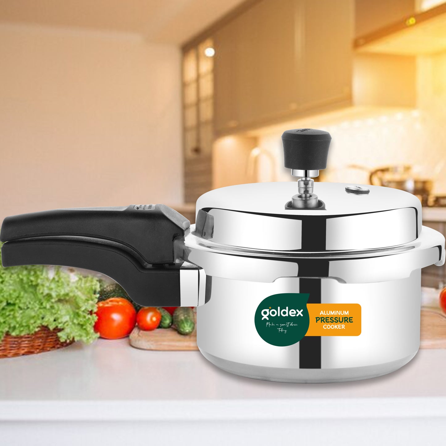 Aluminium Unique Goldex Pressure Cookers With Outer Lid (2 Litres)