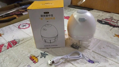 5881 Chopper For Kitchen Electric Rechargeable Garlic Chopper Cordless Mini Food Processor Portable Food Chopper With Detachable Stainless Steel Blade For Garlic Ginger Onion Meat (200ml)